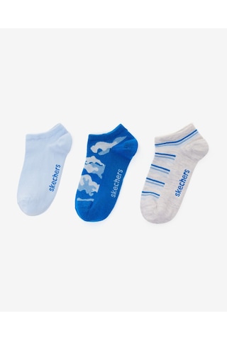 Skechers 3'lü Paket Funny Feet Bilekli Çorap Büyük Erkek Çocuk Kamuflaj-mavi-gri Sk2520129-3474