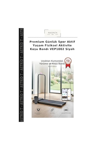 Premium Günlük Spor Aktif Yaşam Fiziksel Aktivite Koşu Bandı Vep1002 Siyah