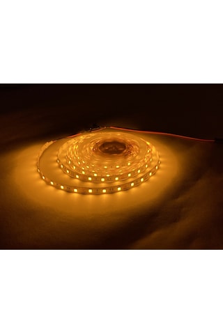 3 Çipli 5 Mt Amber Şerit Led + 12V Adaptör Tak Çalıştır Aç Kapa