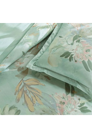 Linens Lario Pamuk Saten Çift Kişilik Nevresim Takımı Mavi Mavi