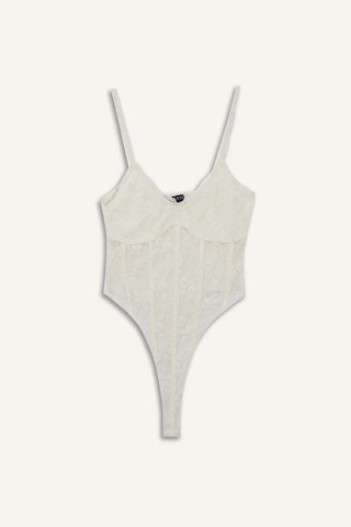 Defacto Coool Dantel İnce Askılı Çıtçıtlı Body F9740ax25auer103 Ekru