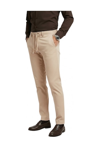Deepsea Erkek Camel Esnek Kumaş Slim Fit Beli Lastikli Günlük Spor Pantolon 2601070