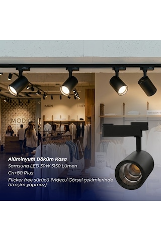 Arge Led Samsung Çipli 40w Siyah Kasa Monofaze Ray Spot 2700k