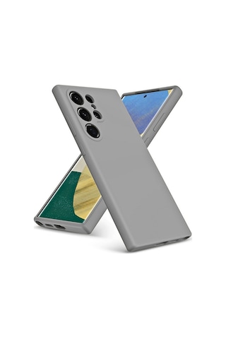 Samsung Galaxy Note 20 ultra Uyumlu Silikon Kılıf - Pastel Renk Kamera Korumalı Kapak - Gri
