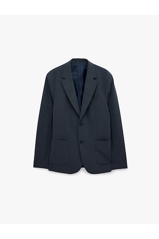 Koton Regular Fit Uzun Kollu Cepli Düğmeli Gömlek Yaka Blazer Ceket Lacivert 6sam50005nw