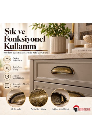 Haskan Tas Kulp Antik Sarı 96 Mm