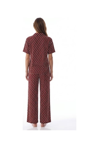 Penti Kahverengi Polka Dots Gömlek Pantolon Pijama Takımı Bn89