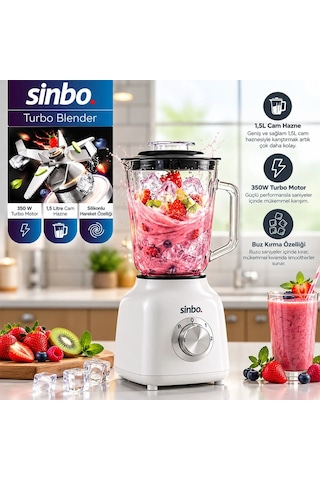 Ers Krem Turbo El Blender Seti Doğrayıcı - Mikser - Blender 600w 2 Kademe Hız 1.5lt Cam Hazne Shb-7516
