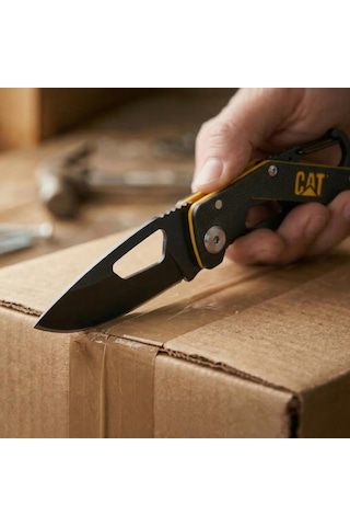 Cat Da980266 Kemer Askı Kancalı Karabinalı Katlanabilir 13cm Paslanmaz Çelik Siyah Kamp Çakısı