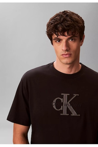Calvin Klein Lv04rf819g Elevated Monologo Erkek Tişört Siyah