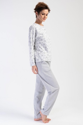 Kadın Jakarlı Uzun Kol Gri Pijama Takım C0t3n0o204 001