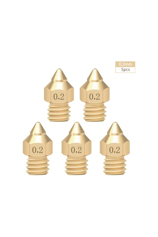 Dianziye Tts Uçlu Bakır Nozzle 0.2mm Çapı - 1.75mm Filament Uyumlu, 5 Adet - 3d Yazıcı Aksesuarı Yumuşak Ve Hassas Baskı