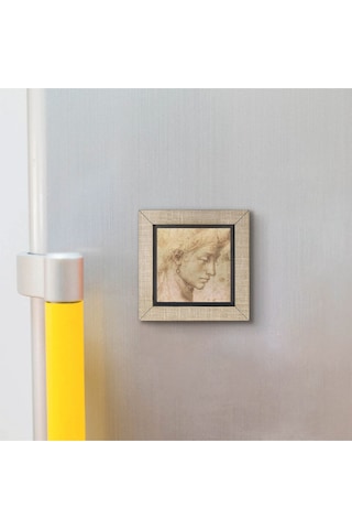 Baş Etüdü Leonardo Da Vinci Baskılı Mdf Magnetkrg-139buzdolabı Süsü