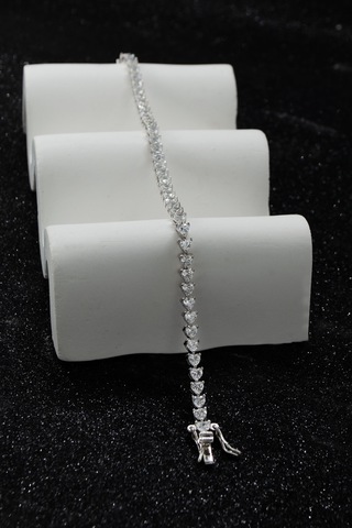 Parmas Design Su Yolu Kalp Taşlı 925 Ayar Kadın Bileklik