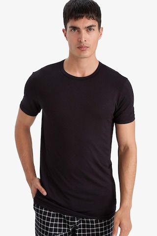 Defacto Premium Slim Fit Dar Kesim Bisiklet Yaka Kısa Kollu Modal Üst Z8085az25aubk81 Siyah-bk81