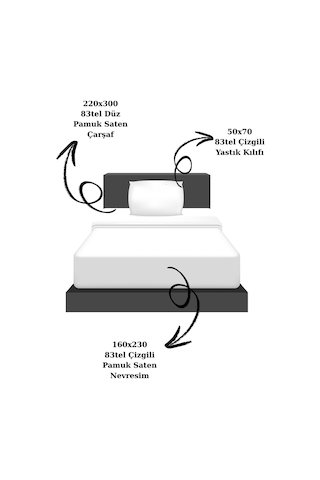 Lumira Çizgili Pamuk Nevresim Takımı Tek Kişilik Premium 83 Tel Otel Serisi 160x230 Beyaz