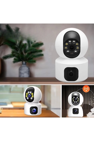 Yosee Uygulama Çift Kameralı Wifi Bağlantılı Gece Görüşlü Ev Tipi Güvenlik Kamerası