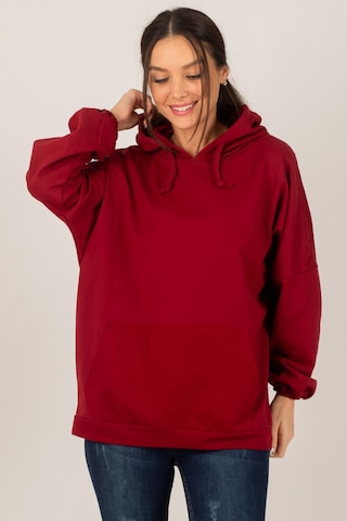 Armonika Kadın Bordo Kapüşonlu Cepli Sweatshirt Arm-21k024027