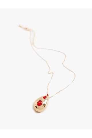 Koton Damla Charm Detaylı Kolye Bordo 5wak70445aa Bordo
