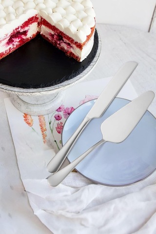 Çelik Silver Pasta Spatula Bıçak Seti Kek Sunum Cin615by 0
