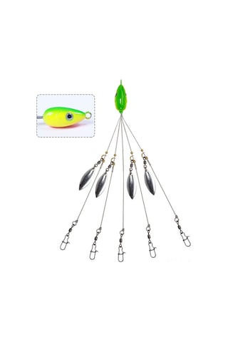 Reedark Lonsan Yeni Alabama Fishing Seti: Lead Hook, Sanal Yem, Döner Çatal Ve Aksesuarlar - Yeşil Arka Turuncu Karın, 21.5cm 17g - Toptan Satış