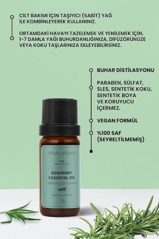 Bade Natural Biberiye Uçucu Yağı %100 Saf 10 ML