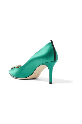 Sarah Jessica Parker Yeşil Tempest Kristal Broşlu Topuklu Ayakkabı Kod Green 38 5