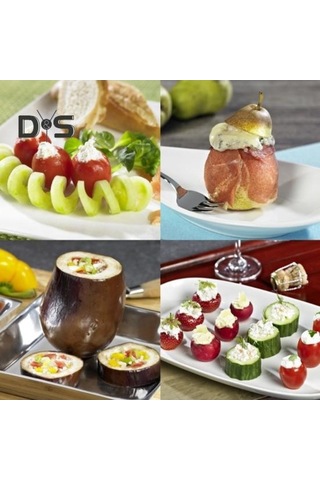 Novahub Takım Sebze Meyve Oyma Kesici, 304 Paslanmaz Çelik, Gümüş Sap, Kabak Patates Armut Kesme Aracı, Mutfak Aksesuarı Gümüş