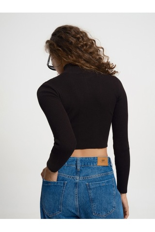 Loose Crop Kadın Bluz U.kol Siyah