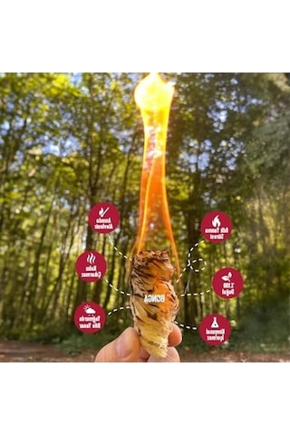 Mangal Ve Barbekü Tutuşturucu, 150 Adet Doğal Odun Yünü İle Açık Bej