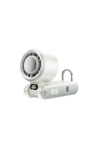 Vention Usb 5v Şarjlı Süperiletken Soğutmalı Yüksek Hızlı El Fanı Led Ekranlı 100 Kademeli Katlanabilir Mini Vantilatör - Beyaz