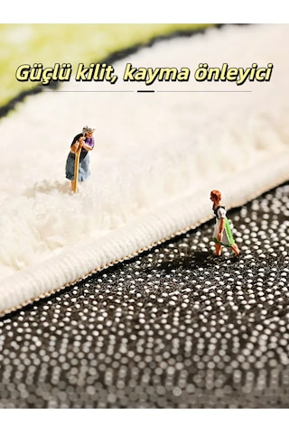 Primepickings 3D Süper Yumuşak Su Emici Kadife Çiçek Banyo Paspası 45x70 CM Mutlu Çiçek Ormanı Kaymaz