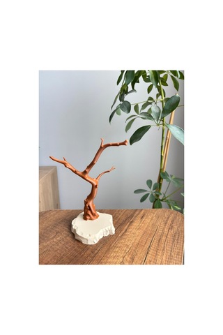 Doğal Dal Tasarımlı Muhabbet Kuşu Tünek Ağacı Dekoratif Kuş Tüneği Pla+ 3d Baskı 20 Cm