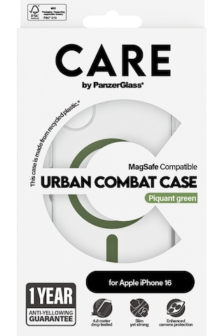 Flagship Apple Uyumlu iPhone 16 Magsafe  Urban Combat Şeffaf-yeşil Telefon Kılıfı Yeşil