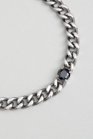 So Chıc... Zirkon Taşlı Çelik Zincir Erkek Bileklik Çelik