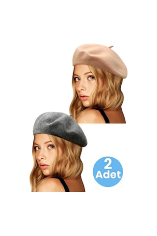 Uniquetrenders Kadın Fransız 2'li Ressam Bere Vizon Füme Füme - Vizon