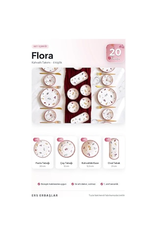 Flora 20 Parça 6 Kişilik Kahvaltı Takımı Diğer