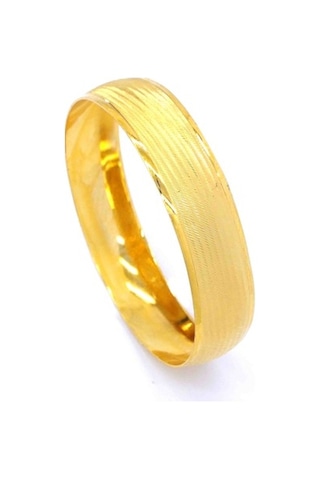 Ferizz Altın Kaplama Dikey Çizgili Bilezik 15Mm Kalınlık Blz-1151 Altın