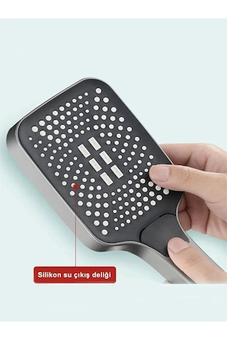 3 Fonksiyonlu Geniş Çoklu Fonksiyonlu Banyo Duş Başlığı Yeni Nesil Başlık Duş Başlığı Krom - Siyah