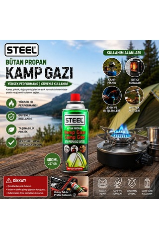 Bütan Gaz Kartuşu 220g & 400ml - Piknik Ve Kamp Çok Renkli