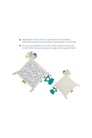 Babyjem 926 Birdy Diş Kaşıyıcılı + Silikon Emzik Uyku Arkadaşım Mavi