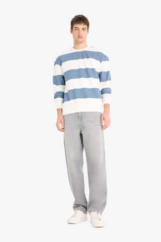 Defacto Boxy Fit Bisiklet Yaka Çizgili Sweatshirt A9066ax25augr171 Gri