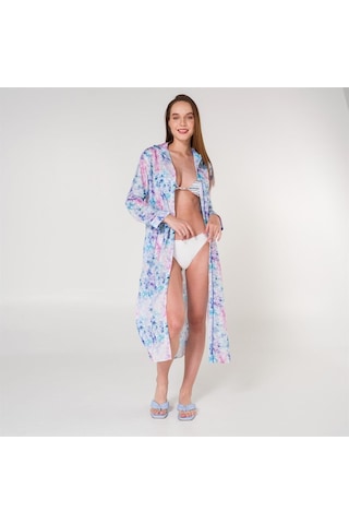 Helen Vual Plaj Gömlek Elbise Mor