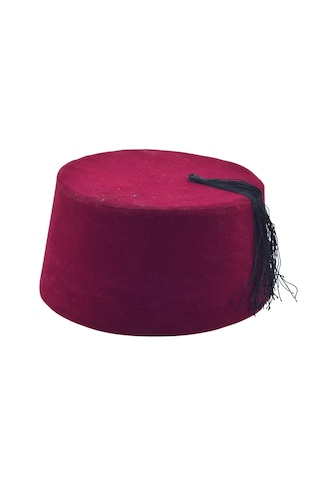 Osmanlı Bordo Erkek Püsküllü Damat Kına Fesi 8cmx51cm Kısa