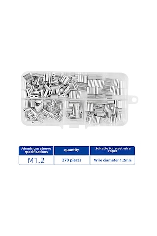 Kosona Deniz Balıkçılığı İçin Alüminyum 8-şekilli Klempsuz, Teli Kesme Ve Presleme Aleti, M1.2 Tek Boyut 270 Adet/kutu