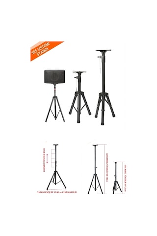 Profesyonel Yükseklik Ayarlı Hoparlör Standı Tripod Ayaklı Ses Sistemi Sehpası