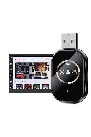 Q1 3in1 Kablosuz Carplay Adaptörü Ekran Yansıtma Telefon Kontrolü Sadece Apple İos İphone İçin Diğer