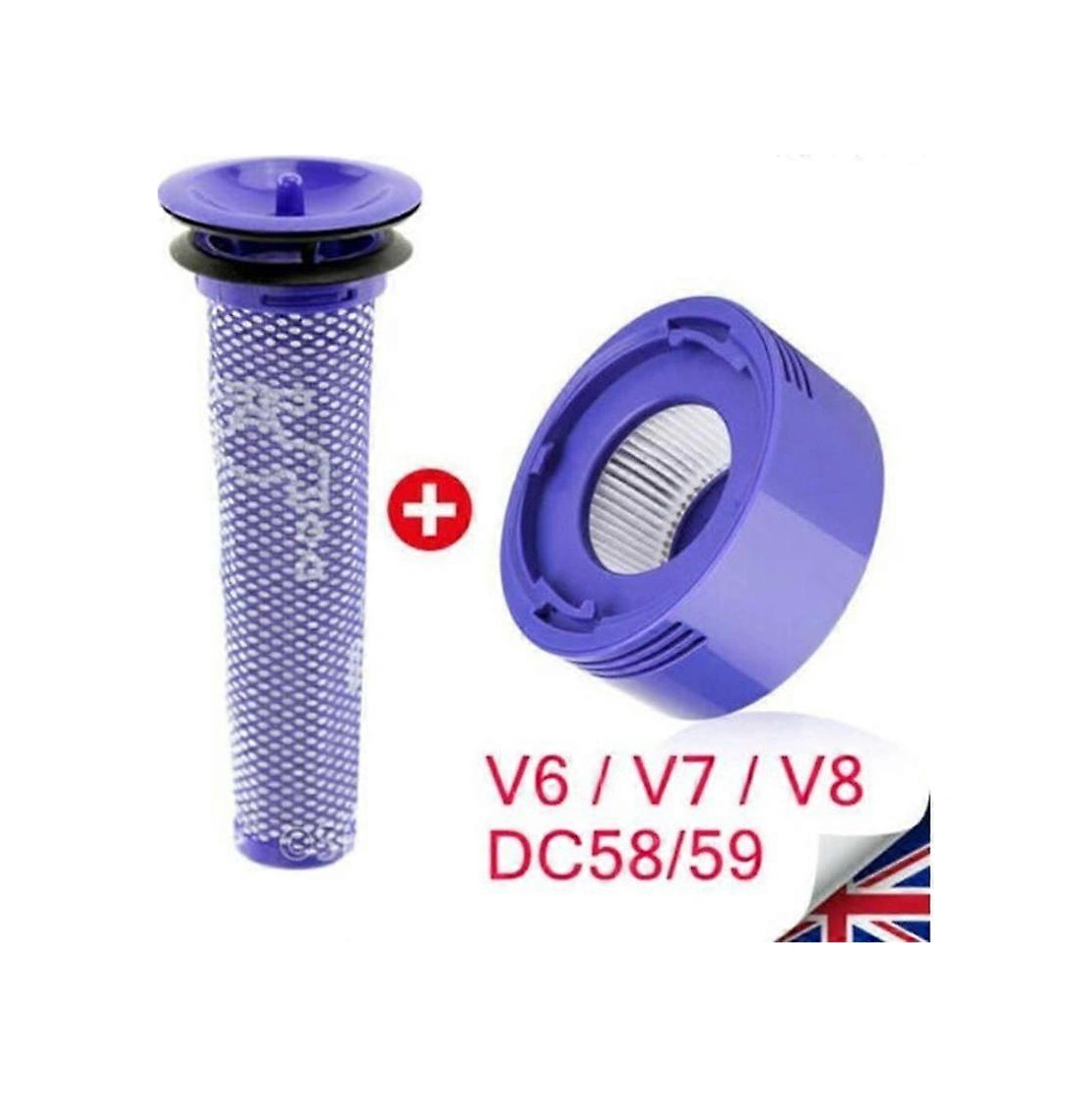 V7 V8 Filtre + Arka Filtre Filtre Ön Motor Paketi V7 V8 İçin Yıkanabilir Filtreler V7 V8 İçin Yedek