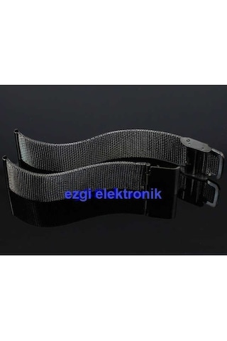 Siyah Çelik Ince Hasır 20Mm Kordon Metal Örgü Saat Kordonu Kayışı
