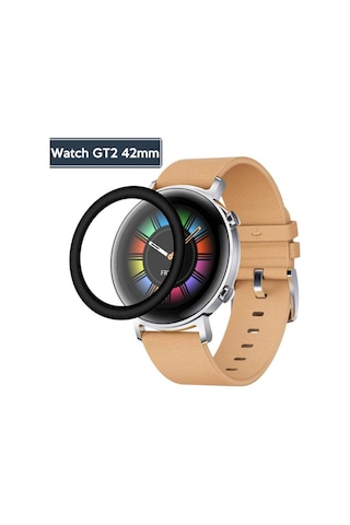 Huaweı Watch Gt2 42Mm 3D Kavıslı Pet Ekran Koruyucu-Siyah